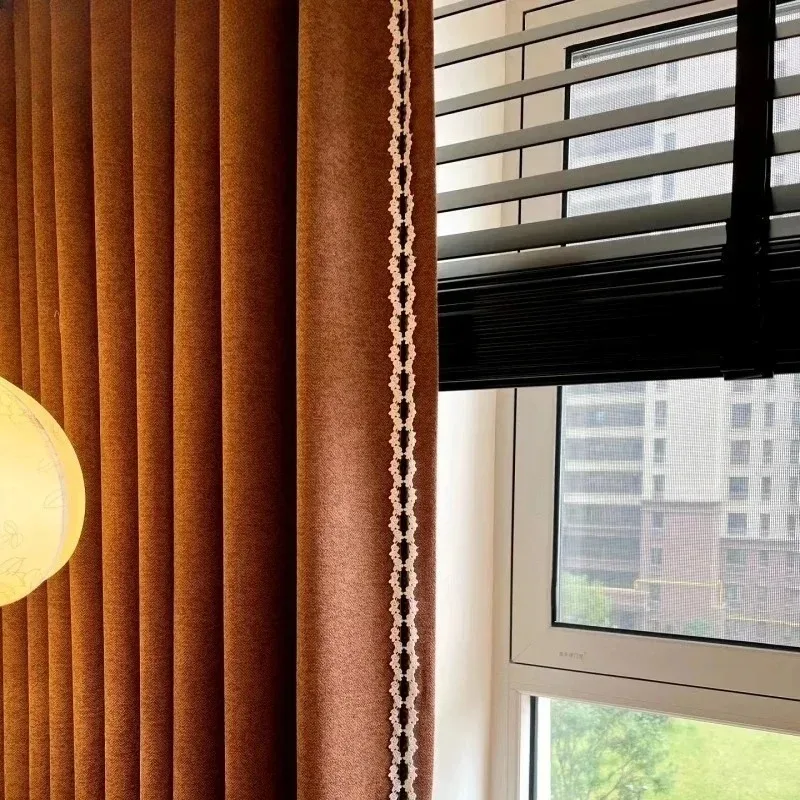 

Custom Size American Style Luxury European Fashion Curtains for Living Blackout New Style Living Room High-end White Tulle Decor