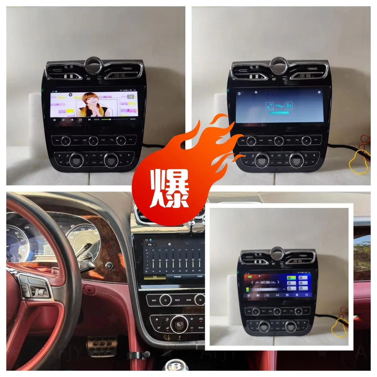 Car Android 14 For Bentley Bentayga 2016 2017 2018 2019 Wireless CarPlay GPS Radio Cluster Dashboard Speedometer Head unit
