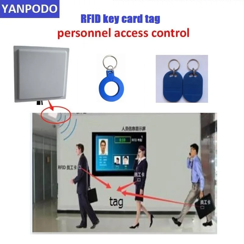 Imagem -03 - Yanpodo-uhf Tag Chave Rfid Keyfob Uhf 860-960mhz 125khz Abs Alien h3 Chip Alcance de 310cm para Sistema de Controle de Acesso Pessoal do Veículo