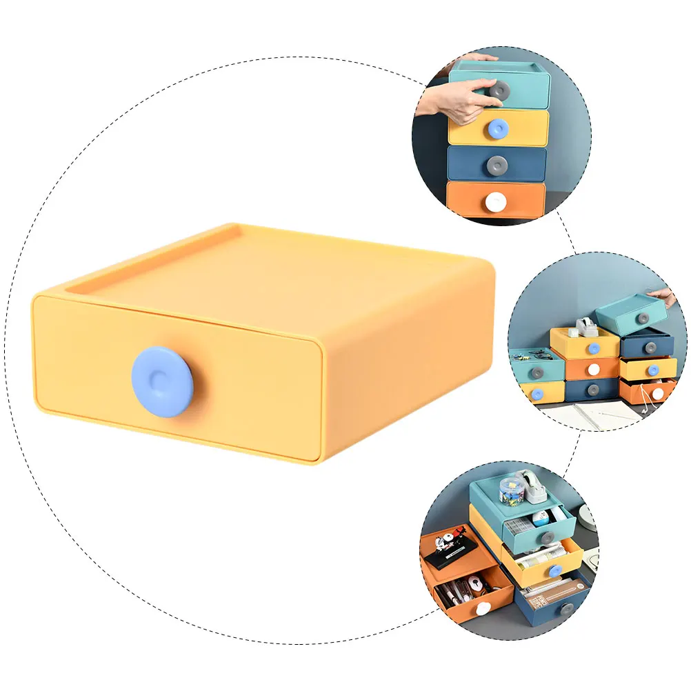 

1pc Desktop Storage Box Drawer Type Cosmetics Organizer Pp Material Lightweight Foldable Drawer Storage Case For Home Office Use