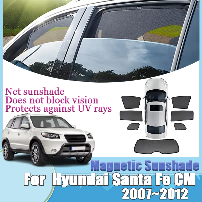 

For Hyundai Santa Fe CM 2011 2007-2012 Anti Sun Magnetic Mesh Sunshade Privacy Shading Side Windows Visors Auto Part Accessories