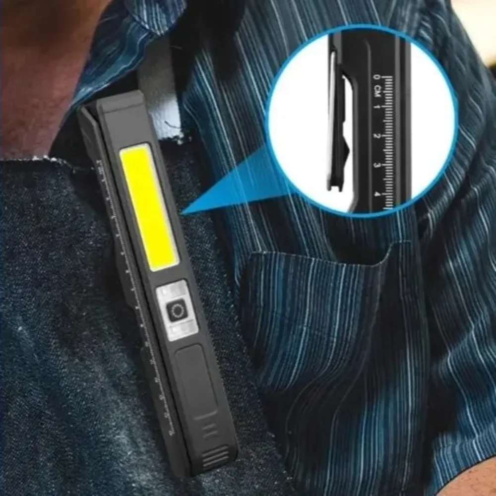 Magnetic Rechargeable Flashlight LED Work Light with Clip Waterproof Foldable Emergency Lamp for Car Repair Home Use