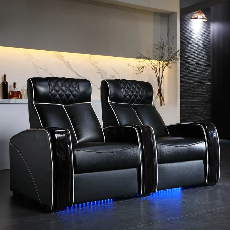 smart furniture soft leather cinema seating big and tall theater chairs luxury theatre seat with wood armrest and lumbar