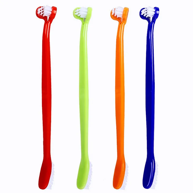 Escova de Dentes para Cães com Cabeça Dupla, Escovas de Dentes para Cães, Cuidados Orais, Limpeza de Dentes de Cães, Limpeza Bucal de Pequenos Animais, Escova de Dentes para Gatos, Produtos para Animais de Estimação