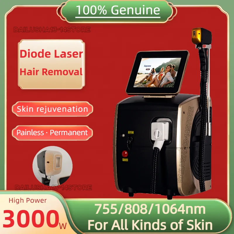 

Best 3000w Ice Platinum 808nm Diode Laser Hair Removal Machine 3 wavelengths Alexandrit Painless Skin Rejuvenation Epilator