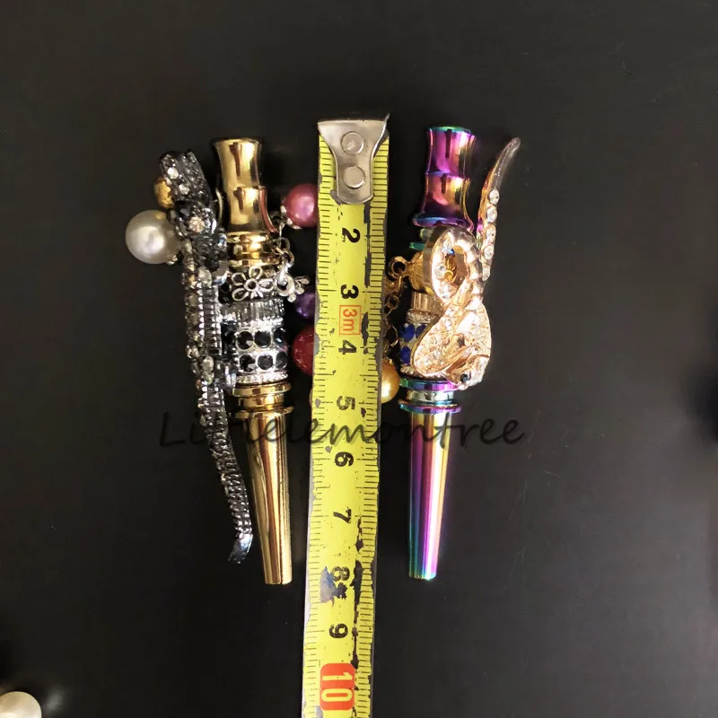 Rainbow Rod Colorful Zinc Alloy Hookah Jewelry Mouthpiece Blunt holder with Rhinestones Cute Animal Style Hookah Tips Mouth tips