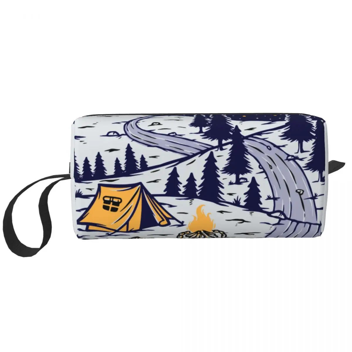 

Custom Mountain Campers Adventure Camping Cosmetic Bag Women Fashion Large Capacity Makeup Case Beauty Storage Toiletry Bags