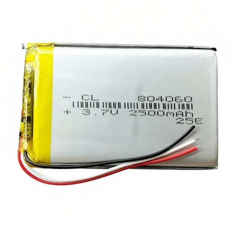1-10PCS 804060 3.7V 2500mAh With 3 Wires Polymer Lithium Rechargeable Battery for MP3 GPS Navigation GPS Audio Speaker Headset