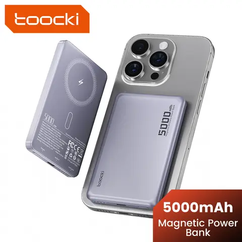 Toocki Magenetic PowerBank 10000mAh 15W Wireless Charging for Magsafe PD 20W Extenal Battery for iPhone 17 16 15 14 13 Pro Max