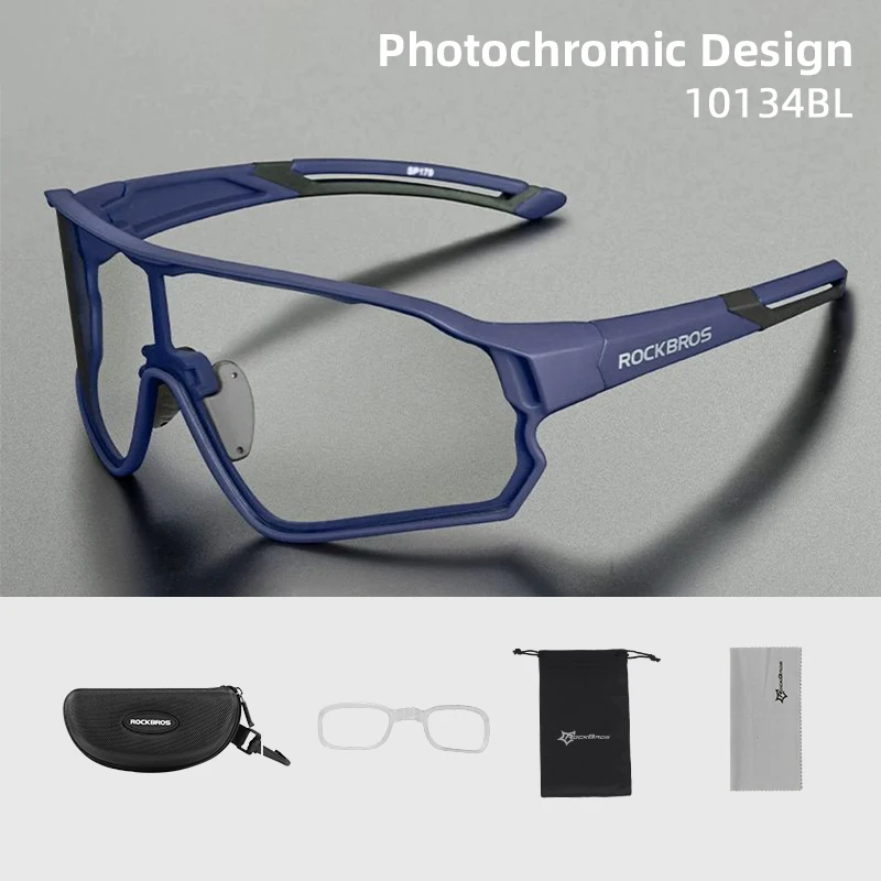 ROCKBROS Photochrome Fahrradbrille UV400 Sonnenbrille Outdoor Sport Fahrradbrille MTB Racing Leichte flexible Schutzbrille 8