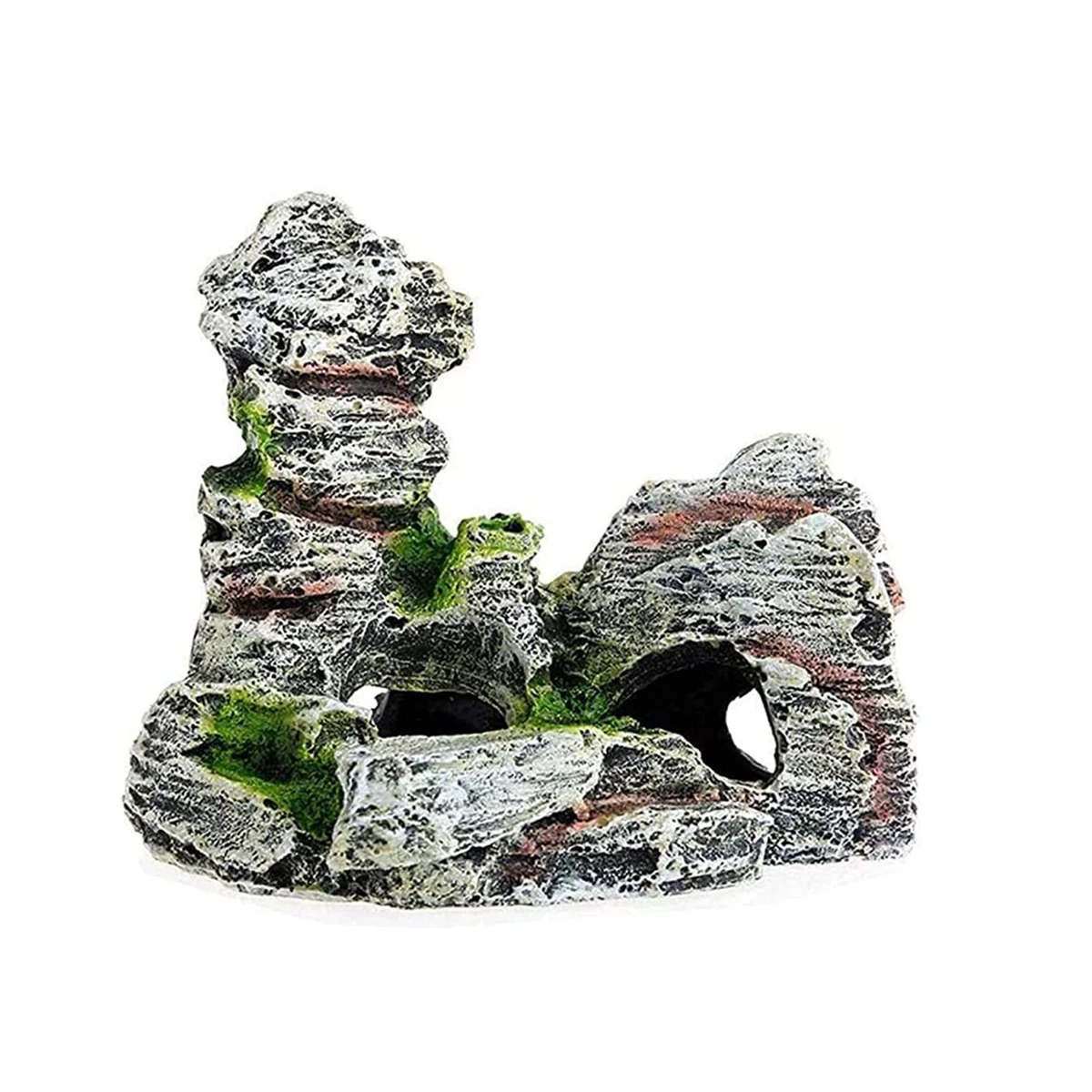 Mini Decorative Green Grass Fish Aquarium Decorative Resin Aquarium Accessories Aquarium Resin Cave Mountain View Decor