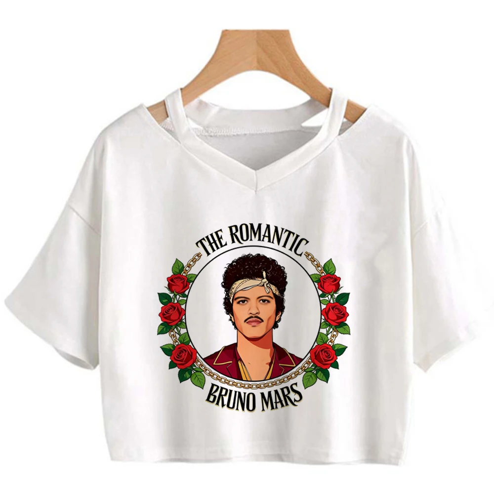Bruno Mars the Romantic Tour Crop-Top Shoujo lustiges süßes koreanisches Mode-T-Shirt süße Szene Grunge – Detail 11