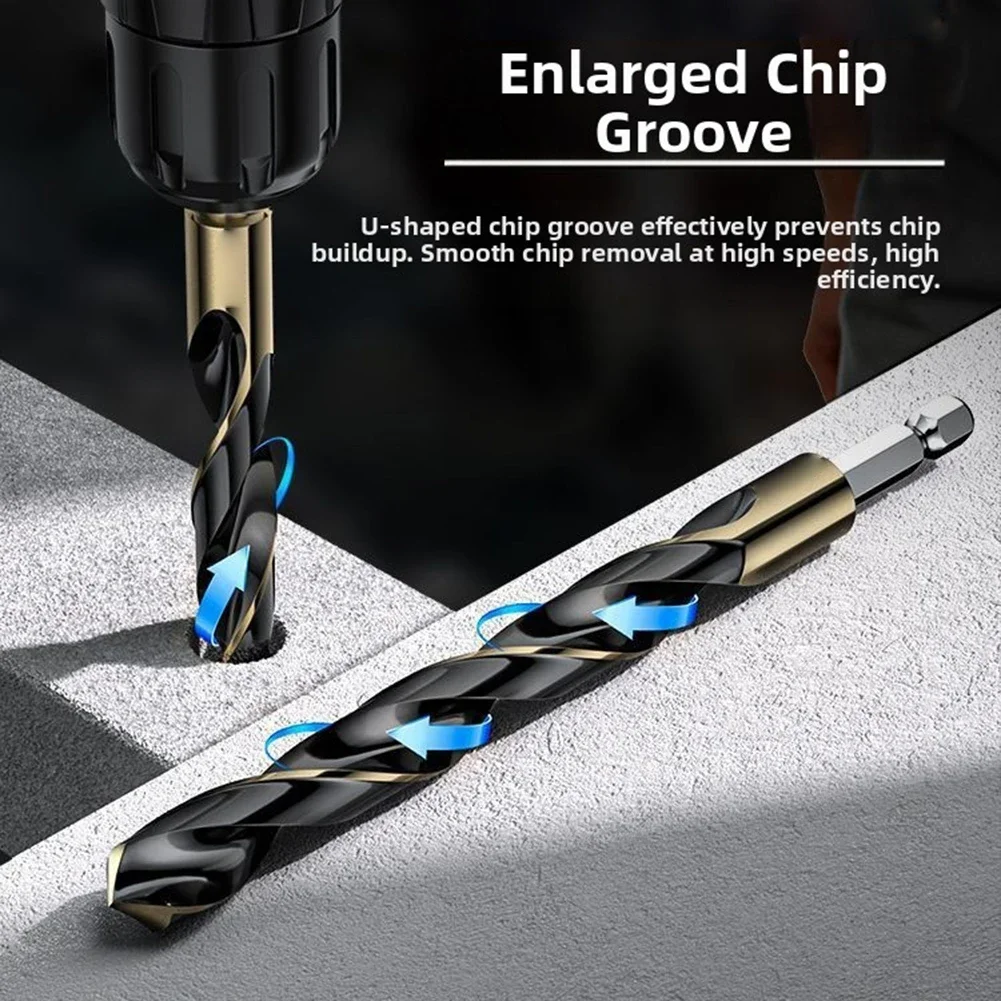 

5/7/8/12pcs Alloy Steel Drill Bits Anti-slip Hex Shank For Woodworking Metalworking Drilling Tools Accessories