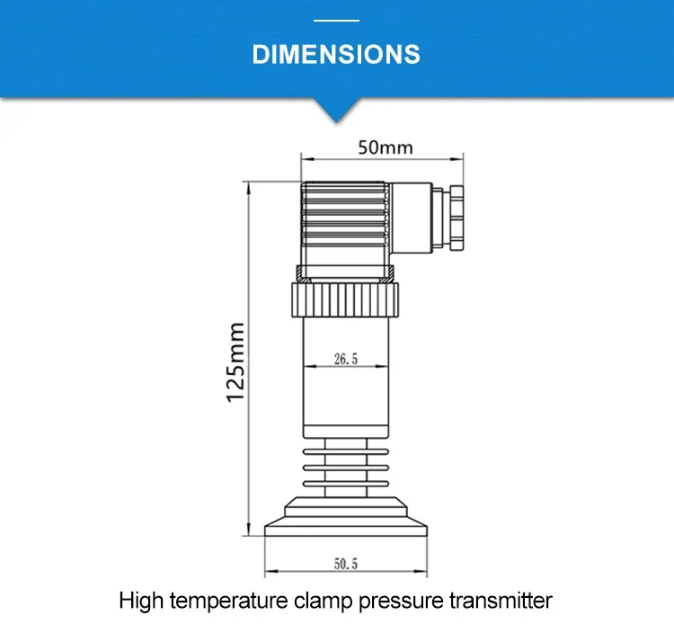 Clamp Type 50.5 Quick Install flush sanitary pressure sensor 10bar 420ma Hygienic pressure transducer with flat diaphragm 200C