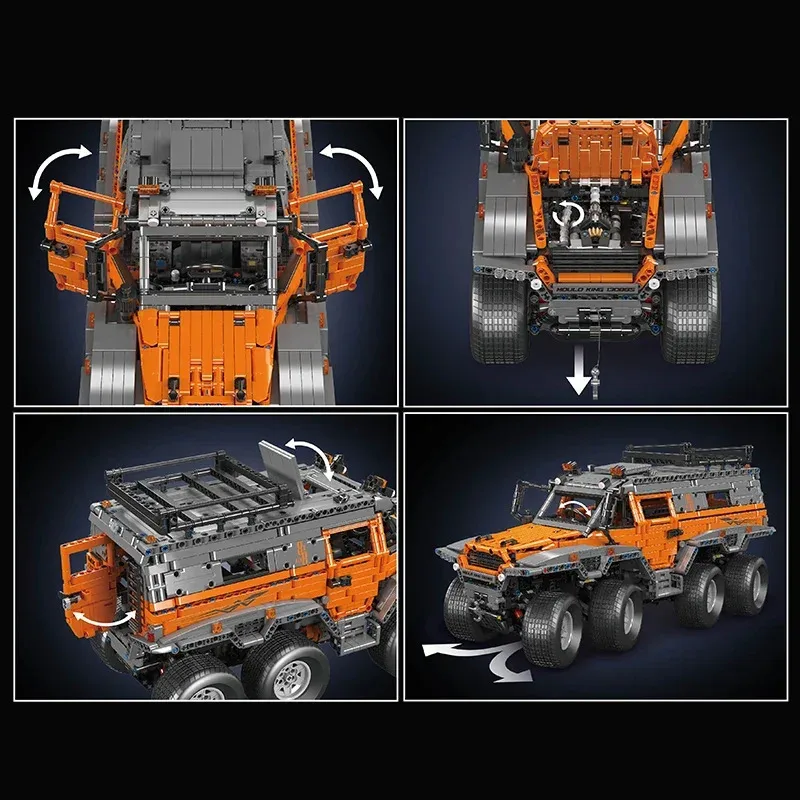 Molde rei 13088 13089 carro técnico brinquedos o rc avtoros shaman 8x8 bloco de construção montagem carro tijolo conjunto crianças presente natal