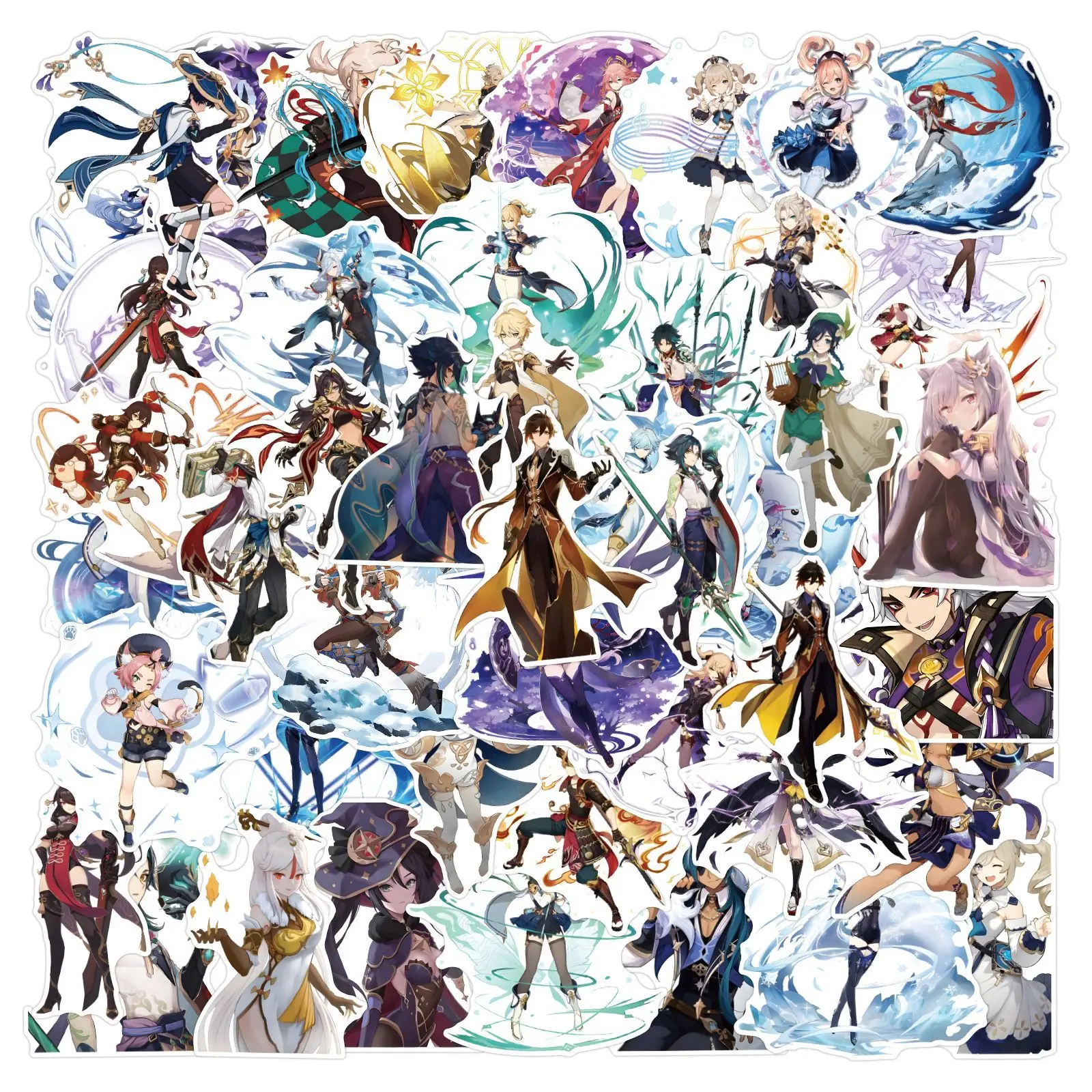 

10/50 шт. ACGN граффити Stckers Genshin Impact украшения забавные игры граффити игрушки ноутбук гитара велосипед скейтборд мультяшные наклейки