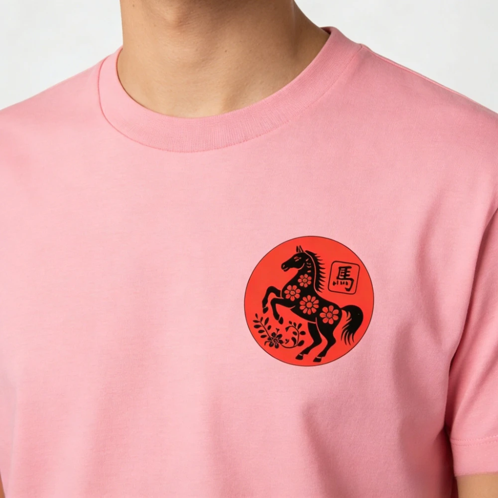 Red Horse Chinese Zodiac Tshirt Lunar New Year 2026 Fire Horse Shirt Men Women Daily Life Casual Crewneck Cotton Tee Tops