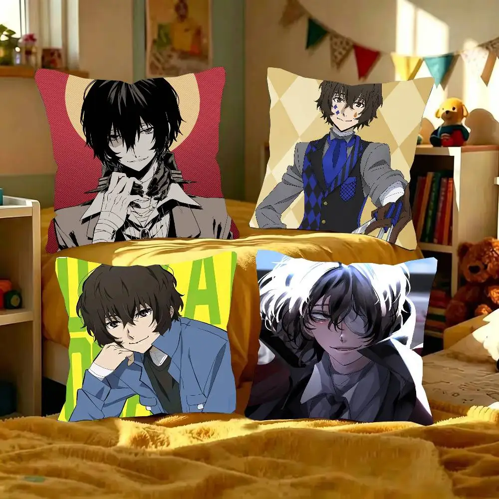 B-Bungo Stray Dogs Anime Pillow Case Fashion Square Pillowcase Bedroom Sofa Room Ins Decoration Leisure