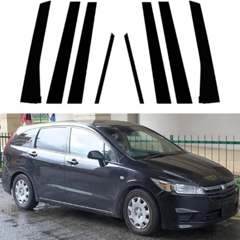 

For 2007-2014 Honda Stream RN6/7/8/9 modified window trim black center pillar sticker