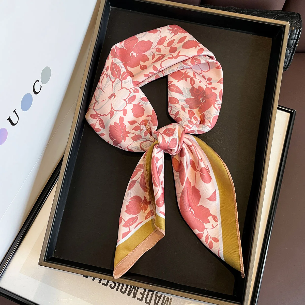 

1Pcs 70*70cm Luxury Imitation Silk Square Scarf Women‘s Double-sided Print Neckerchief Bandanas Foulard Hairbands Shawls Wraps