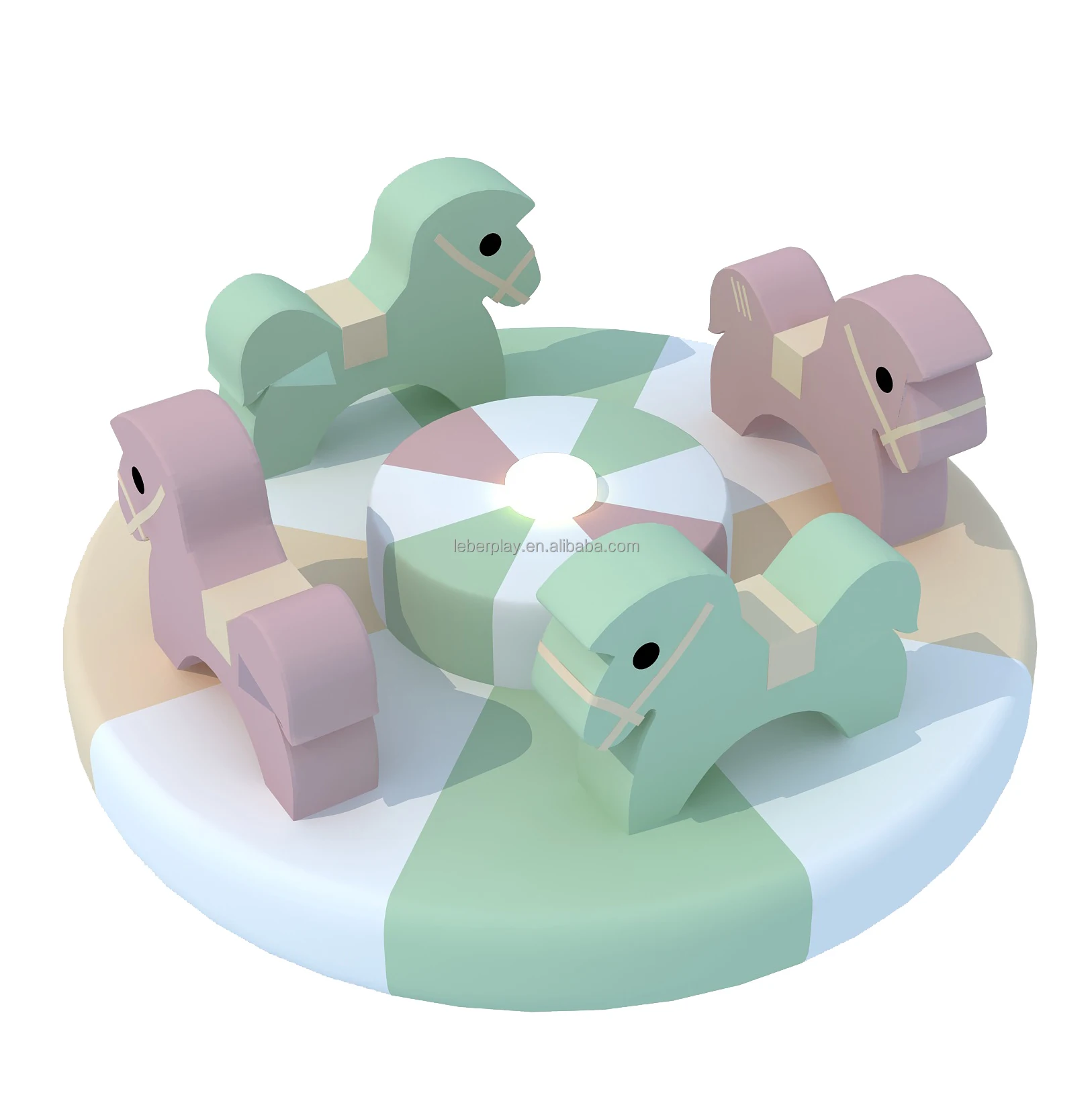 

Indoor Soft Play Equipment Merry-Go-Round Soft Play Carousel Kids Rides for Playground Indoor Amusement Park Party Rentals