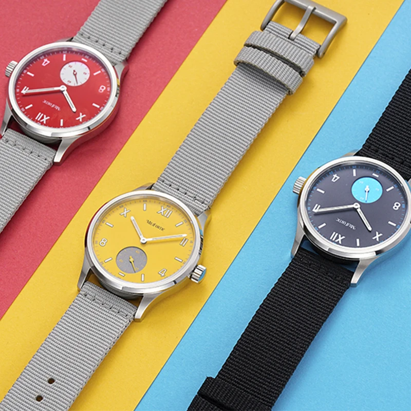 Milifortic 38MM Colorful Dial Quartz Watch Men S117 Sapphire glass VD78 movement Waterproof100M Stainless Steel Minimalist Watch