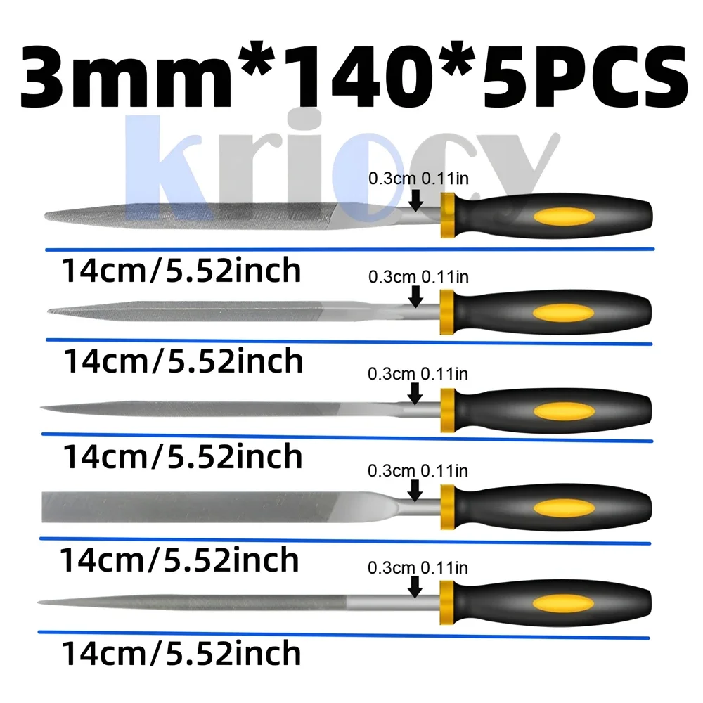 미니 금속 걸레 바늘 파일 세트, 강철 걸레 바늘 파일링 목공 핸드 파일 도구, 나무 조각 도구, 3x140, 4x160mm, 5 개