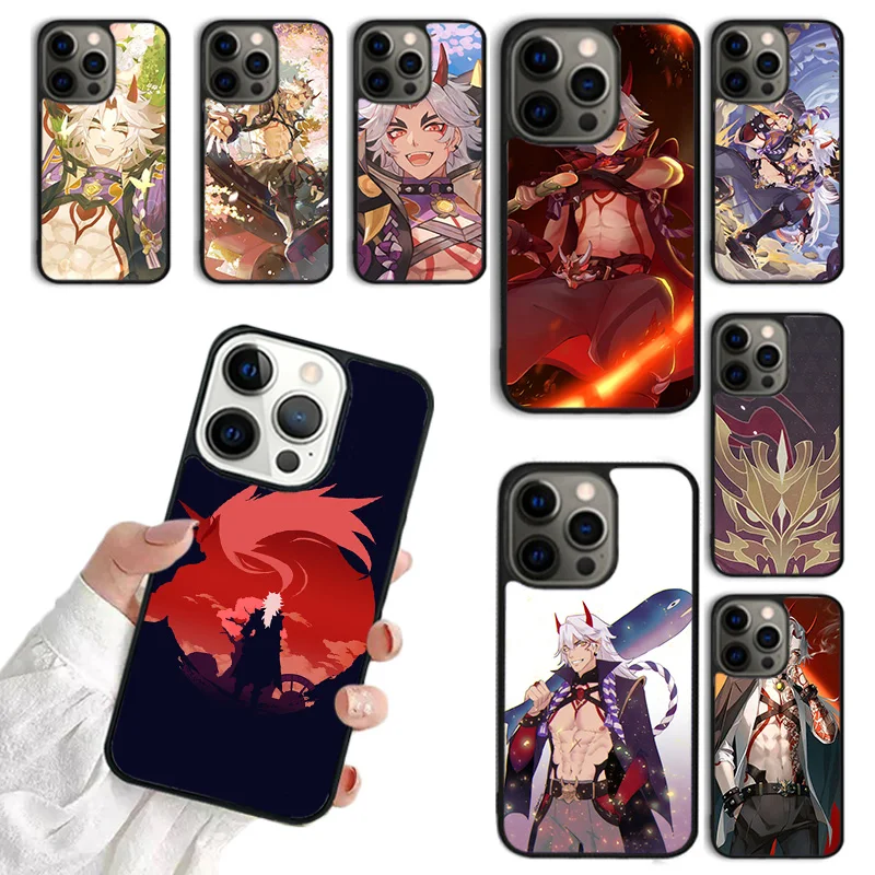 Genshin Impact Arataki Itto Phone Case for iPhone 16 15 14 12 13 mini PLUS XS XR 11 PRO MAX Fundas coque Cover