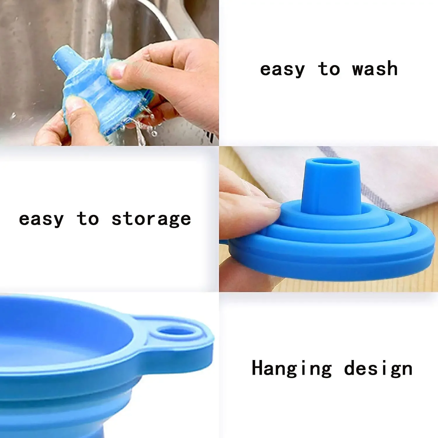 Foldable Funnel Large Diameter Funnel Grain Storage Bag Repacking Available Car Engine Silicone Funnel Refueling Pouring Water