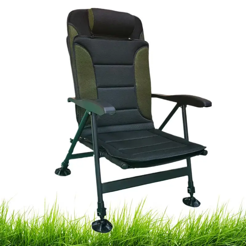 2 Chaises De Camping Pliables Vertes - Sac à Dos, Acier, Porte-gobelet Inclus