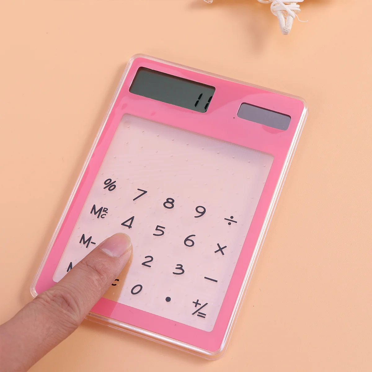 

Touch Screen Solar Calculator 8 Digits Display Ultra Thin Design No Required Transparent Panel for Home Office School