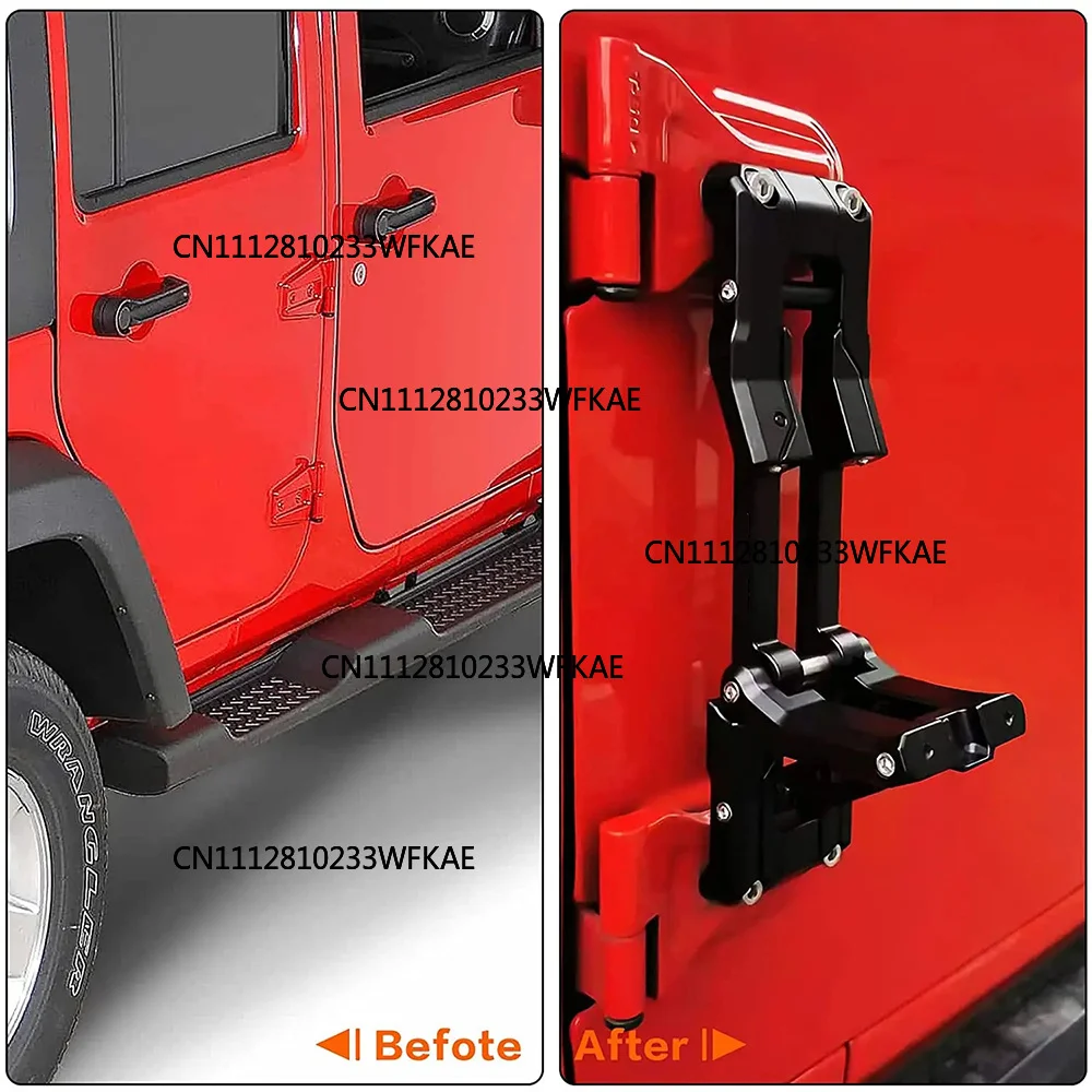 For Jeep Wrangler 2007-2018 JK JKU 2018-2020 JL JLU Door Hinge Step Aluminum Folding Foot Pedal Compatible - view 3