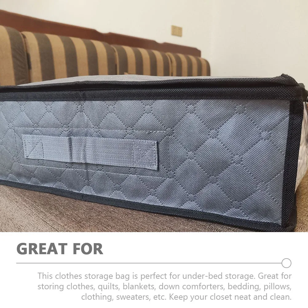 

Large Capacity Under Bed Storage Bag Transparent Lid Thickened Non-Woven Fabric Foldable Clothes Organizer Dust-Proof