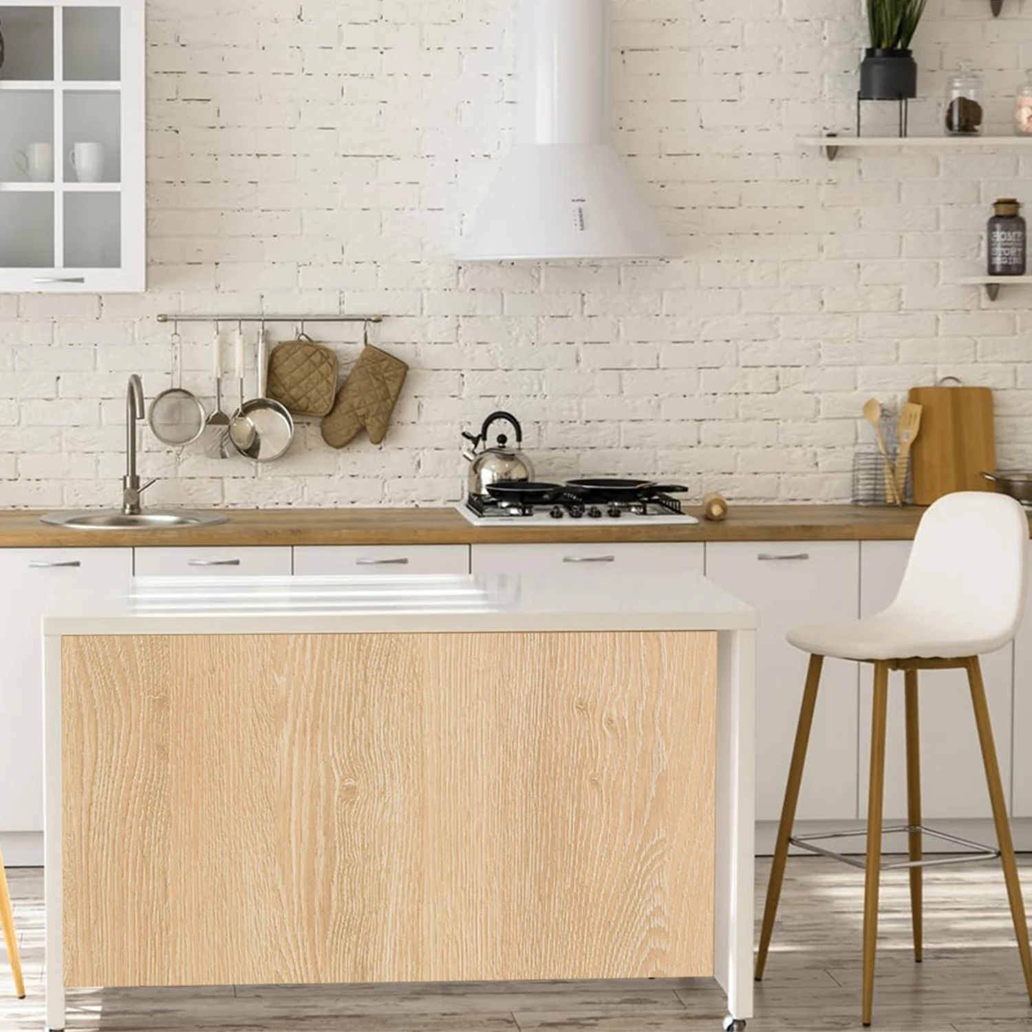 Papel tapiz de vinilo de madera impermeable, papel tapiz autoadhesivo para puertas, gabinete, escritorio, muebles modernos, papel de pared decorativo