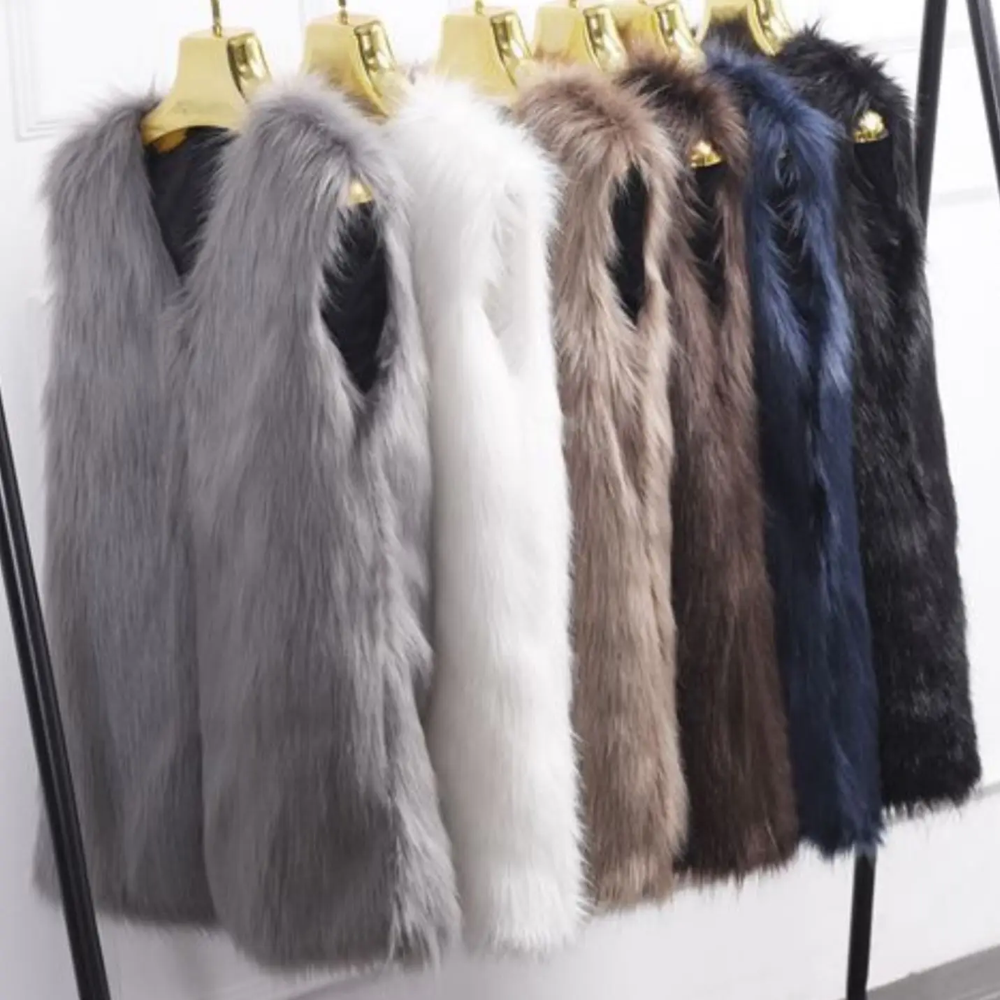 women's vest large size faux fur vest Women sleeveless jacket female fur rabbit  new fox vest women's long vest