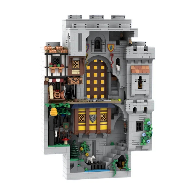 

Medieval Wall Panel Alternate Build MOC, Ancient Castle Stone Wall Decor for Historical Scene Display