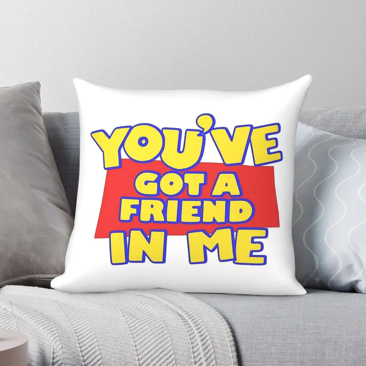 Stream You've Got A Friend In Me Square Pillowcase Polyester Linen Velvet Printed Zip Decor Bed Cushion Cover 45x45