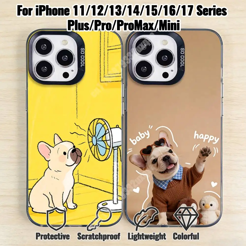 

Cute French Bulldog Phone Case for iPhone 17 16 Max Mini 15 14 13 Pro Plus 12 11 X XS Air Premium Protector