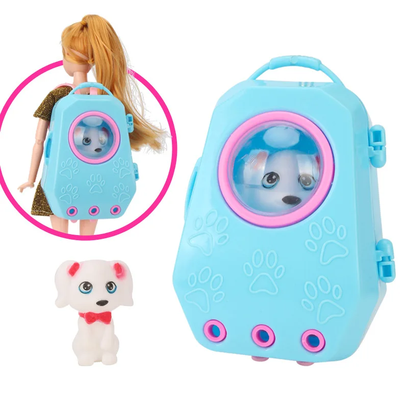 Fashion 9 Inch Doll Simulation Animal Toy Pet Rucksack Doctor Kits Miniature Dollhouse Accessories Present For Girl DIY Play Toy