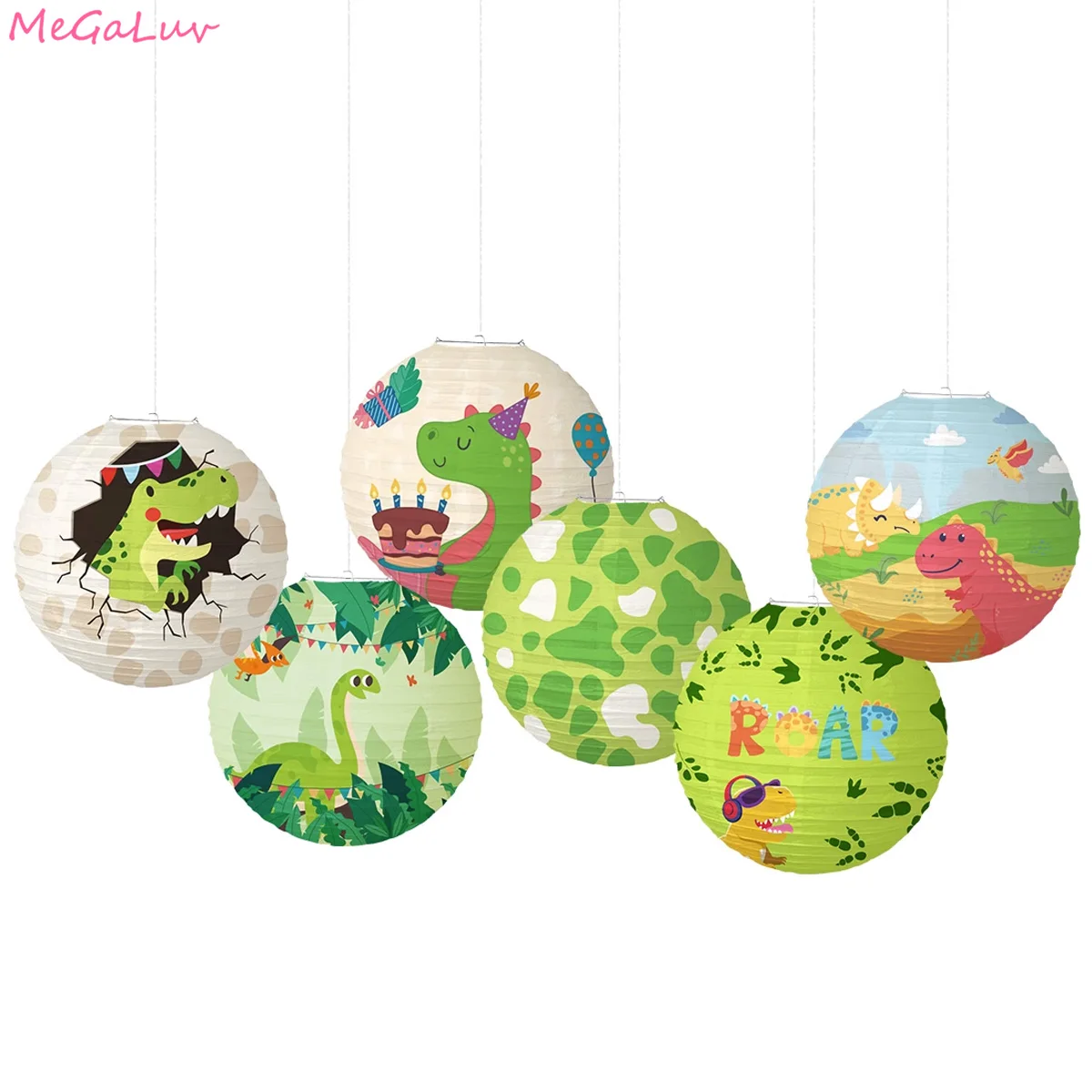 

Reusable Hanging Paper Lanterns Dinosaur Pattern Birthday Wedding Supplies Party Decoration Lantern Hanging Decoration