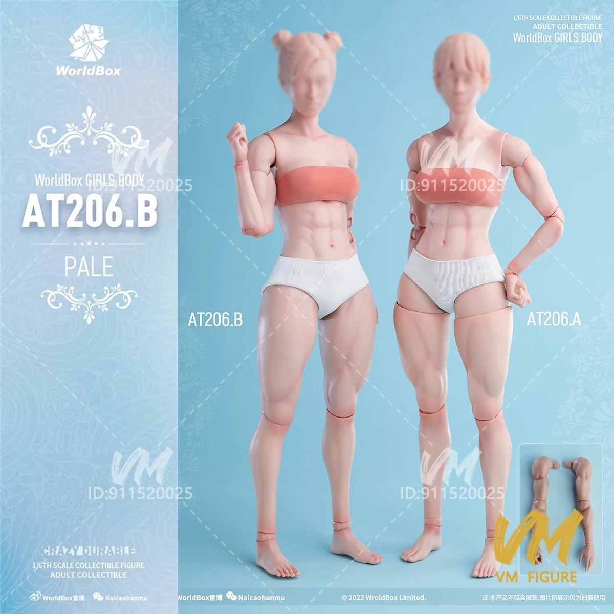 Worldbox 1/6 échelle AT206 fille corps articulé musculaire pâle clair Tan 12 ''femelle soldat figurine poupée jouets avec bras remplaçables