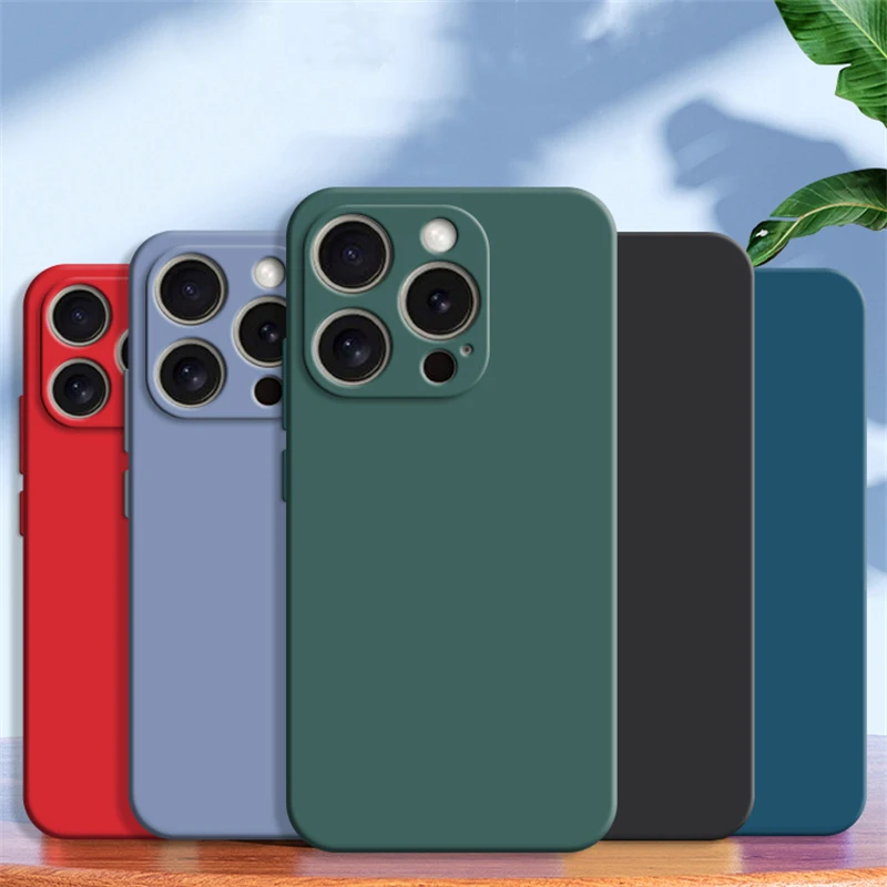 Original quadratische Flüssigsilikon-Handyhülle für iPhone 16 16e 15 14 Plus X XR XS 11 12 13 Pro Max Luxus-Linsenschutzhülle