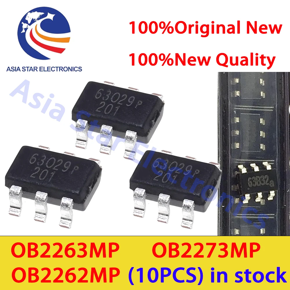 10 PEÇAS/LOTE Novo Chip de Gerenciamento de Energia OB2263 OB2262 OB2273 OB2263MP OB2262MP OB2273MP 63 SOT23-6