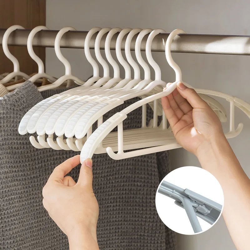 Scalable silicone anti slip clothes hanger, anti shoulder corner, no trace, home clothes rack, thickened clothes drying support