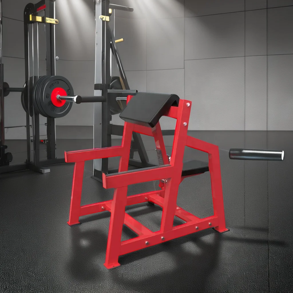 وصول جديد آلة تدريب القوة لوحة محملة معدات الصالة الرياضية يجلس الذراع الضفيرة في مادة الصلب دائم