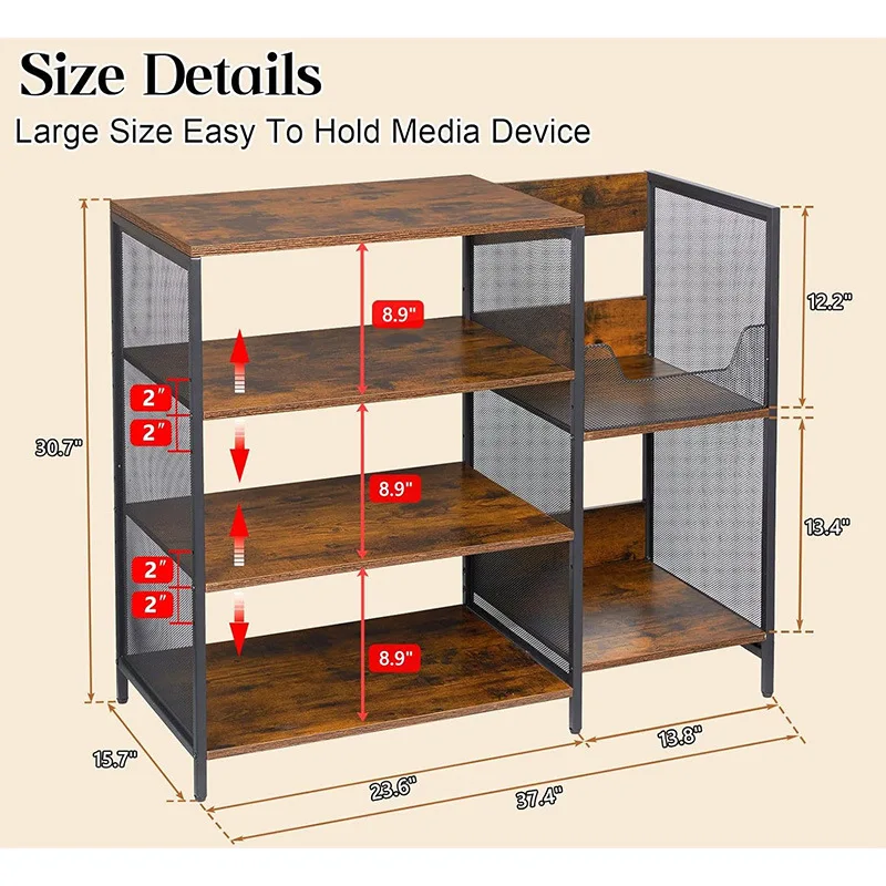 Large record player stand, table with vinyl record  , media stand, stereo cabinet , tower with storage