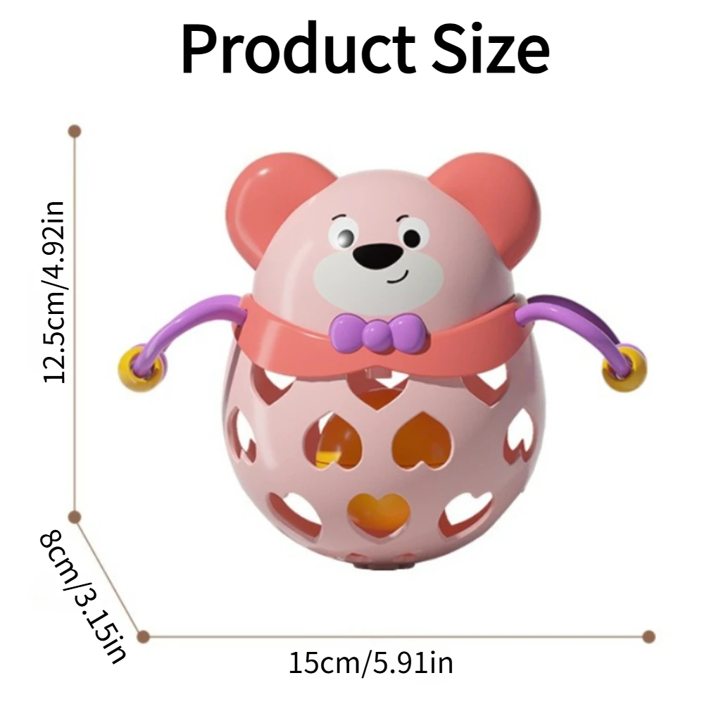 Zachte rubberen babybel, handbel voor pasgeboren baby's van 0-1, rustgevend handbalspeelgoed voor kinderen