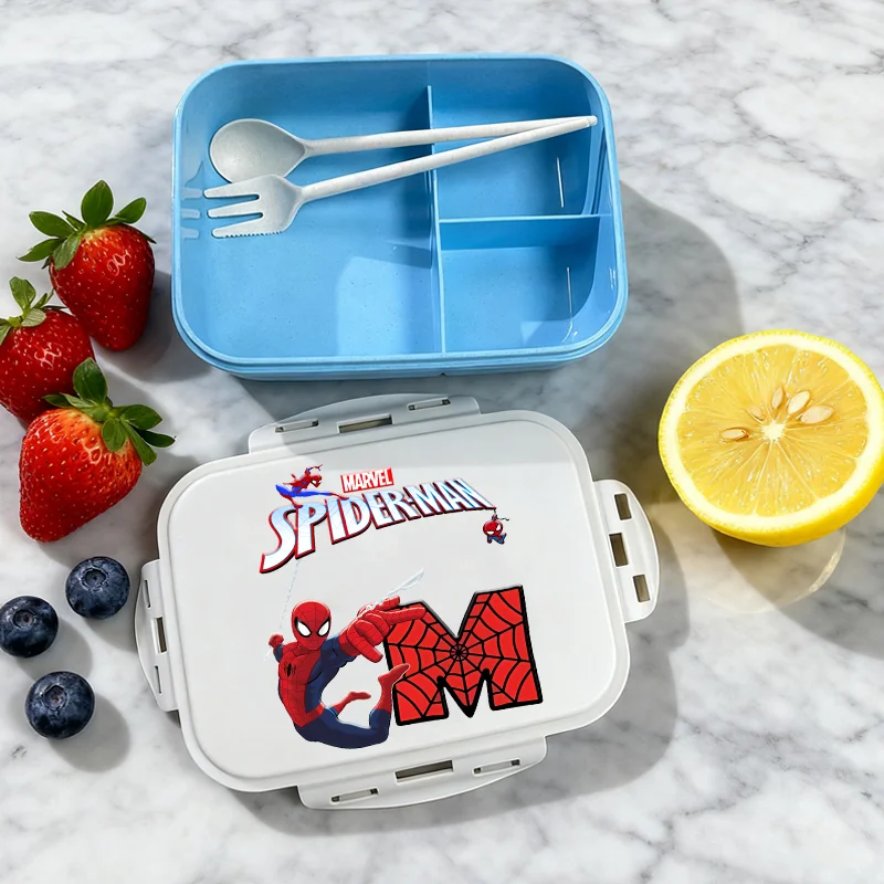 Lonchera de Spider-Man de Dibujos Animados, Linda Lonchera Bento de Marvel para Niños, Contenedor Portátil de Gran Capacidad para Almacenar Frutas y Alimentos, Regalo de Cumpleaños
