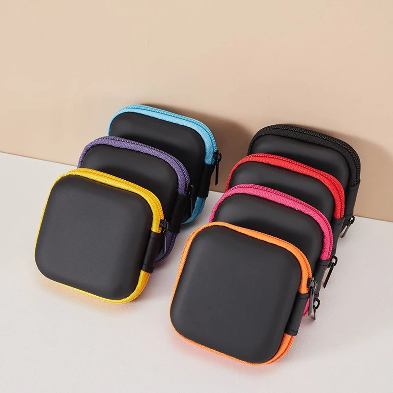 Portable Shockproof Headphone Case Earphone Bag Headset Storage Bag Hard Shell Earphone Accessories Memory Card USB Cable