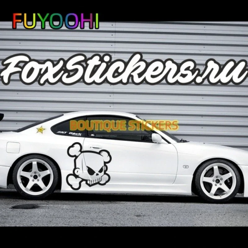FUYOOHI Angry Skull Cartoon Vinyl Car Stickers Personality Decals for Car Window Body Decor